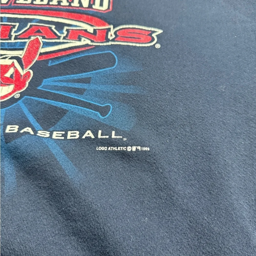 90s Logo 7 Cleveland Indians Crewneck Sweater - Picture 3 of 9